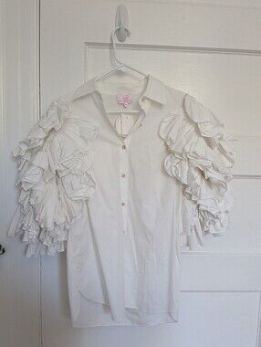 NWT! Neubryne Tracie Ruffle Sleeve Blouse
